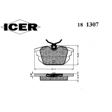 181307 ICER Комплект тормозных колодок, дисковый тормоз