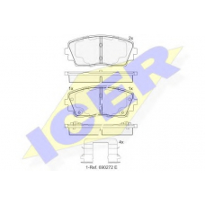 182034 ICER Комплект тормозных колодок, дисковый тормоз
