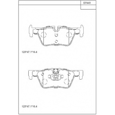 KD7443 ASIMCO Комплект тормозных колодок, дисковый тормоз