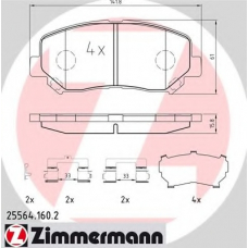 25564.160.2 ZIMMERMANN Комплект тормозных колодок, дисковый тормоз