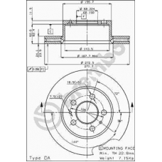 09.2716.10 BREMBO Тормозной диск