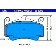13.0460-4999.2 ATE Комплект тормозных колодок, дисковый тормоз