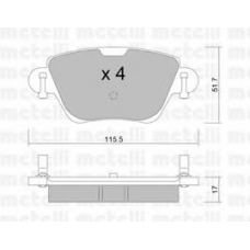 22-0319-0 METELLI Комплект тормозных колодок, дисковый тормоз