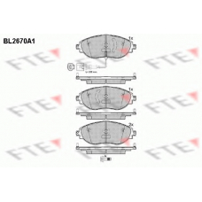 BL2670A1 FTE Комплект тормозных колодок, дисковый тормоз
