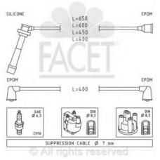 4.9999 FACET Ккомплект проводов зажигания