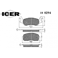 180294 ICER Комплект тормозных колодок, дисковый тормоз