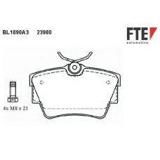 BL1890A3 FTE Комплект тормозных колодок, дисковый тормоз