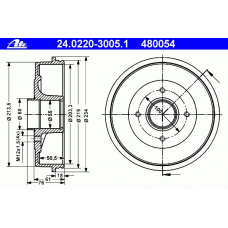 24.0220-3005.1 ATE Тормозной барабан