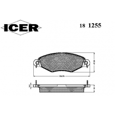 181255 ICER Комплект тормозных колодок, дисковый тормоз