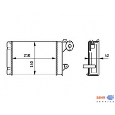 8FH 351 313-341 HELLA Теплообменник, отопление салона