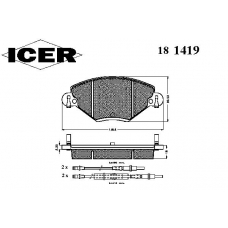 181419 ICER Комплект тормозных колодок, дисковый тормоз
