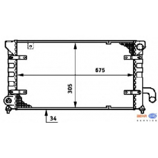 8MK 376 720-451 HELLA Радиатор, охлаждение двигателя