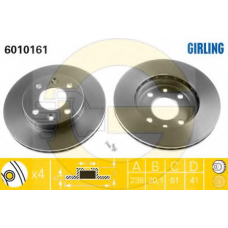 6410061 GIRLING Комплект тормозов, дисковый тормозной механизм
