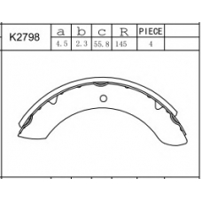 K2798 ASIMCO Комплект тормозных колодок