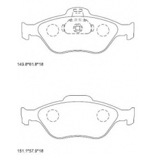 KD6776 ASIMCO Комплект тормозных колодок, дисковый тормоз