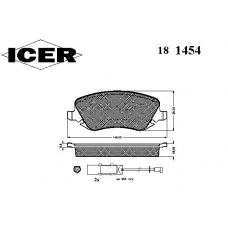 181454 ICER Комплект тормозных колодок, дисковый тормоз