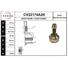 CV22174A2K EAI Шарнирный комплект, приводной вал