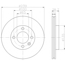 8DD 355 100-181 HELLA Тормозной диск