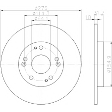 MDC2483 MINTEX Тормозной диск