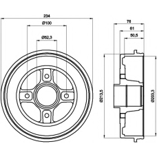8DT 355 300-611 HELLA PAGID Тормозной барабан