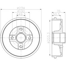 8DT 355 301-071 HELLA PAGID Тормозной барабан