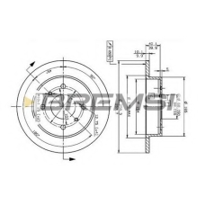 DBA267S BREMSI Тормозной диск