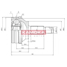 7088 KAMOKA Шарнирный комплект, приводной вал