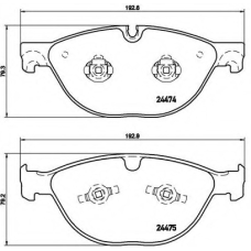 P 36 025 BREMBO Комплект тормозных колодок, дисковый тормоз