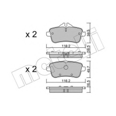 22-0968-3 METELLI Комплект тормозных колодок, дисковый тормоз
