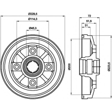 8DT 355 302-021 HELLA PAGID Тормозной барабан