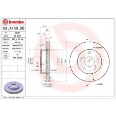 09.A130.20 BREMBO Тормозной диск